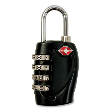 Baumgartens® Four-dial Tsa Travel Lock, Metal, Black-silver freeshipping - TVN Wholesale